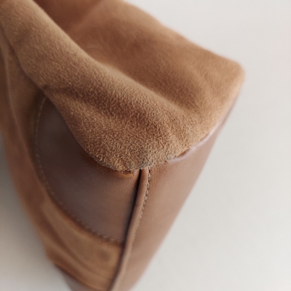 Minicci Faux Suede Leather Shoulder Tan Bag - Picture 11 of 16